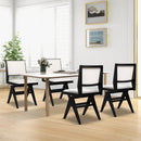 Swivel Wooden Dining Chair Set of 2 with Rubber Wood Frame and Padded Seat-Black by LJGDeals