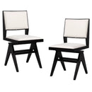 Swivel Wooden Dining Chair Set of 2 with Rubber Wood Frame and Padded Seat-Black by LJGDeals