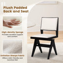 Swivel Wooden Dining Chair Set of 2 with Rubber Wood Frame and Padded Seat-Black by LJGDeals