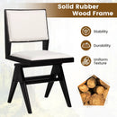 Swivel Wooden Dining Chair Set of 2 with Rubber Wood Frame and Padded Seat-Black by LJGDeals