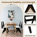 Swivel Wooden Dining Chair Set of 2 with Rubber Wood Frame and Padded Seat-Black by LJGDeals