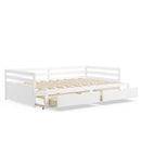 Extendable Twin to King Daybed with Trundle and 2 Storage Drawers by LJGDeals