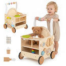 Wooden Push Walker 13-in-1 Activity Center with Storage