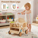 Wooden Push Walker 13-in-1 Activity Center with Storage