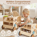 Wooden Push Walker 13-in-1 Activity Center with Storage