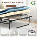 Cot Size Folding Bed Frame with Memory Foam Mattress and Metal Frame by LJGDeals