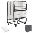 Space-Saving Narrow Twin Rollaway Bed with Pillow and Side Organizer Pocket by LJGDeals