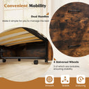 Cot Size Murphy Bed with Foldable Bed and Lockable Wheels-Rustic Brown