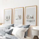 Winter Farm Tree Watercolor Wall Art Poster Set by Wall Art Set