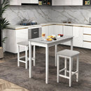 Counter-Height Dining Table and 2 Upholstered Bar Stools by LJGDeals