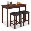 Counter-Height Dining Table and 2 Upholstered Bar Stools by DirectDeals