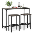Industrial 3-Piece 47.5" Counter-Height Dining Table and 2 Bar Stools-Coffee by DirectDeals