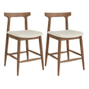 Counter Height Bar Stools 24 Inch Solid Wood Kitchen Island Chairs with Curved Backs by LJGDeals