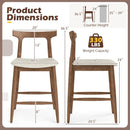 Counter Height Bar Stools 24 Inch Solid Wood Kitchen Island Chairs with Curved Backs by DirectDeals