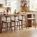 Counter Height Bar Stools 24 Inch Solid Wood Kitchen Island Chairs with Curved Backs by DirectDeals