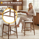 Counter Height Bar Stools 24 Inch Solid Wood Kitchen Island Chairs with Curved Backs by DirectDeals