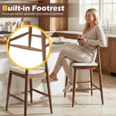 Counter Height Bar Stools 24 Inch Solid Wood Kitchen Island Chairs with Curved Backs by LJGDeals