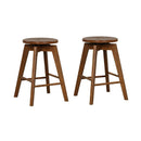 2 Set of 24.5 Inch Counter Height Bar Stool with Rubber Wood Frame by LJGDeals