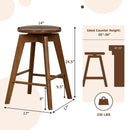 2 Set of 24.5 Inch Counter Height Bar Stool with Rubber Wood Frame by LJGDeals