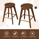 2 Set of 24.5 Inch Counter Height Bar Stool with Rubber Wood Frame by LJGDeals
