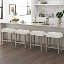 Modern Counter Height Bar Stools Set of 2 with Rubber Wood Legs