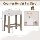 Modern Counter Height Bar Stools Set of 2 with Rubber Wood Legs