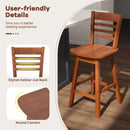 Counter Height Barstools Set of 2 with Footrest for Kitchen Island Bar-Walnut