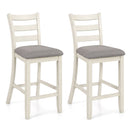 2 Pieces Counter Height Chairs with Fabric Seat and Rubber Wood Legs by DirectDeals