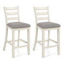 2 Pieces Counter Height Chairs with Fabric Seat and Rubber Wood Legs by LJGDeals