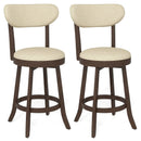 25.5 Inch Counter Height Chairs Set of 2 with Padded Seat and Backrest-Brown by LJGDeals
