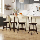 25.5 Inch Counter Height Chairs Set of 2 with Padded Seat and Backrest-Brown by LJGDeals