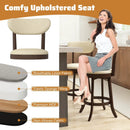 25.5 Inch Counter Height Chairs Set of 2 with Padded Seat and Backrest-Brown by LJGDeals