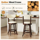 25.5 Inch Counter Height Chairs Set of 2 with Padded Seat and Backrest-Brown by LJGDeals