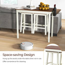 3-Piece Bar Table Set with 2 Wine Holders and Wooden Legs-White by LJGDeals