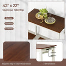3-Piece Bar Table Set with 2 Wine Holders and Wooden Legs-White by LJGDeals