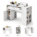 Counter Height Sewing Craft Table Computer Desk with Adjustable Shelves and Drawer-White by LJGDeals