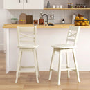 Swivel 24-Inch Counter Height Stool Set of 2 with Inclined Backrest by LJGDeals