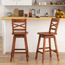 Swivel 24-Inch Counter Height Stool Set of 2 with Inclined Backrest by LJGDeals