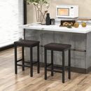 24 Inch Bar Stools with Padded Seat Footrest and Rubber Wood Frame by LJGDeals