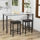 24 Inch Bar Stools with Padded Seat Footrest and Rubber Wood Frame by LJGDeals