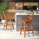 Swivel 24-Inch Counter Height Stool Set of 2 with Inclined Backrest by LJGDeals