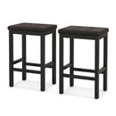 24 Inch Bar Stools with Padded Seat Footrest and Rubber Wood Frame by LJGDeals