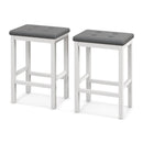 24 Inch Bar Stools with Padded Seat Footrest and Rubber Wood Frame by LJGDeals