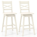 Swivel 24-Inch Counter Height Stool Set of 2 with Inclined Backrest by LJGDeals