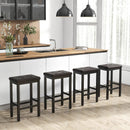 24 Inch Bar Stools with Padded Seat Footrest and Rubber Wood Frame by LJGDeals