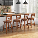 Swivel 24-Inch Counter Height Stool Set of 2 with Inclined Backrest by LJGDeals