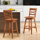 Swivel 24-Inch Counter Height Stool Set of 2 with Inclined Backrest by LJGDeals