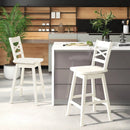 Swivel 24-Inch Counter Height Stool Set of 2 with Inclined Backrest by LJGDeals