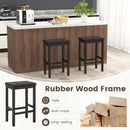 24 Inch Bar Stools with Padded Seat Footrest and Rubber Wood Frame by LJGDeals