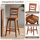 Swivel 24-Inch Counter Height Stool Set of 2 with Inclined Backrest by LJGDeals